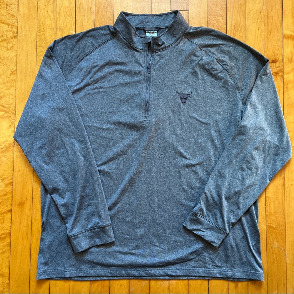 Chicago Bulls Men's Levelwear Gray 1/4 Zip Pullover Shirt Size 2XL NBA